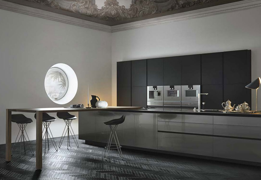Gloss Grey & Walnut