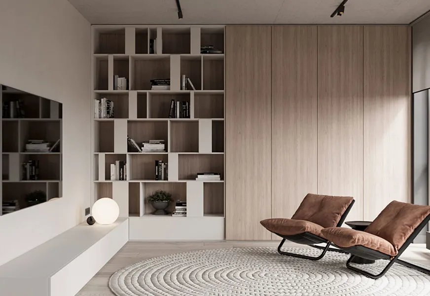 Warm Oak Bookwall