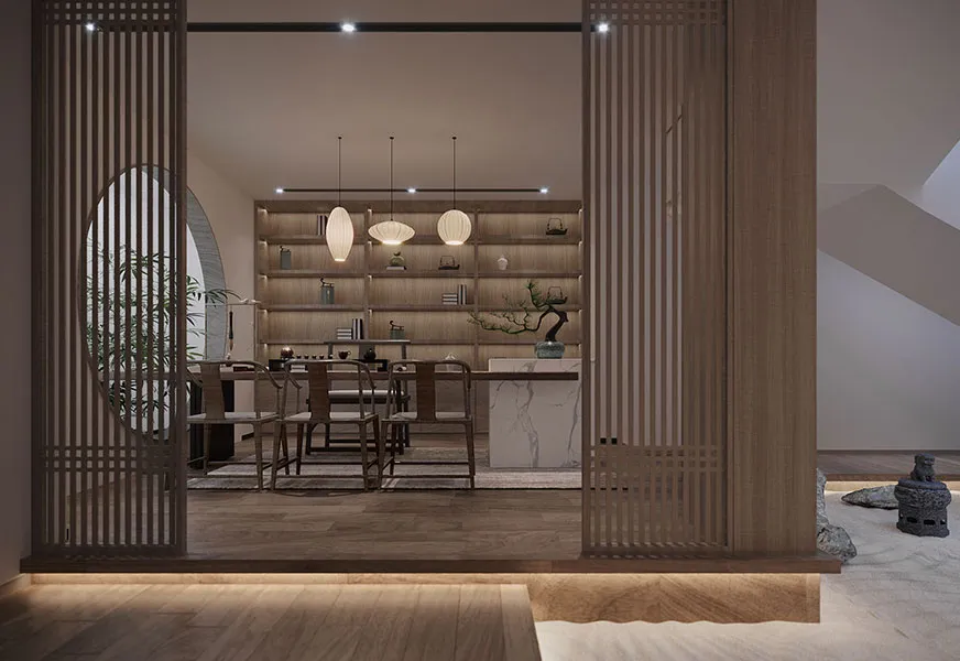 Slatted Walnut Screen