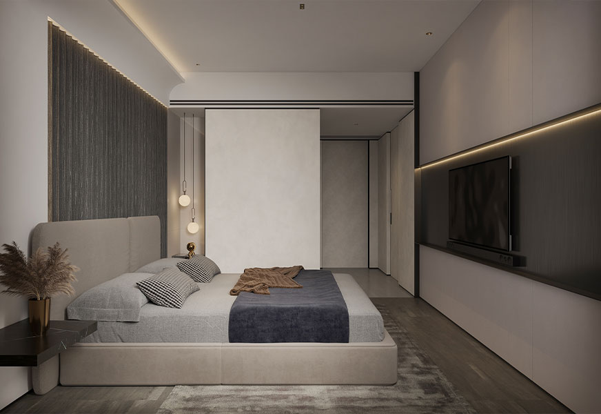 Fluted Grey Headboard
