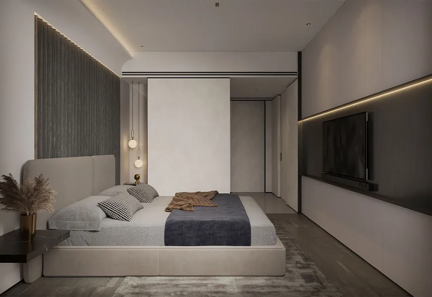 Fluted Grey Headboard