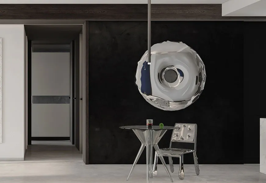 Black Concrete Feature Wall
