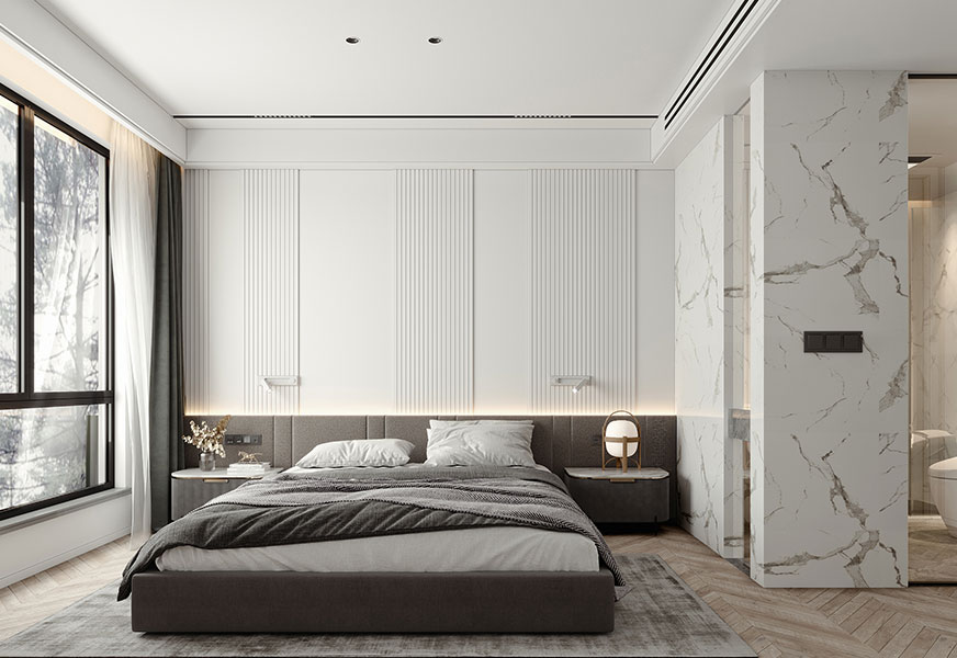 Fluted White & Marble