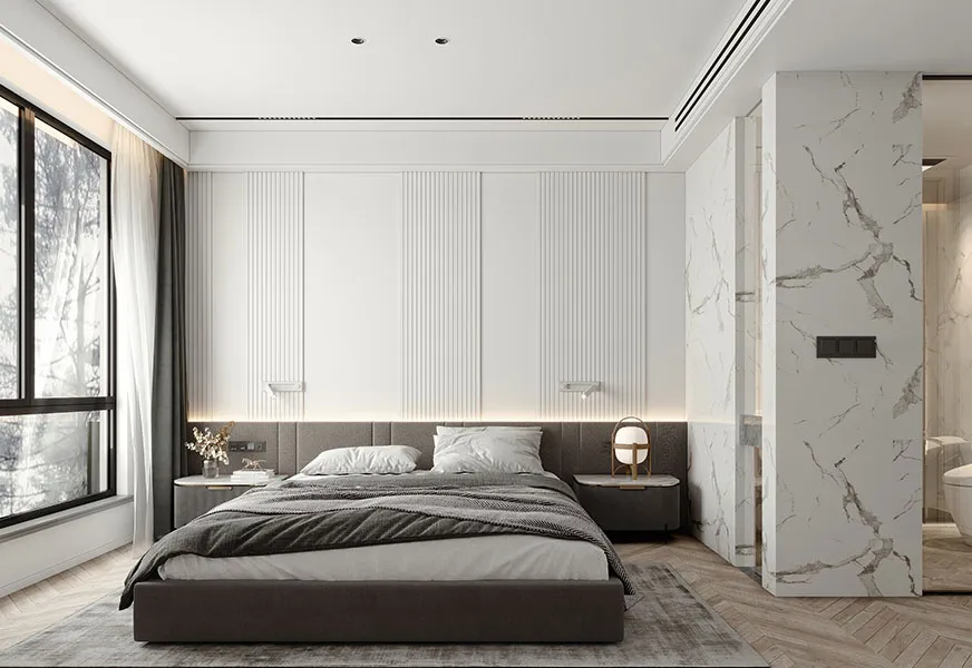 Fluted White & Marble
