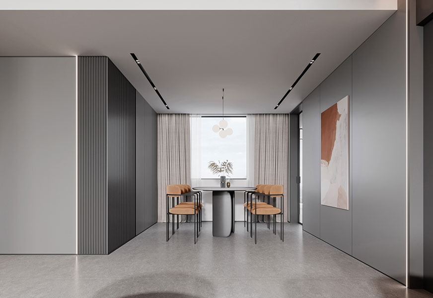 Fluted Grey Panelling