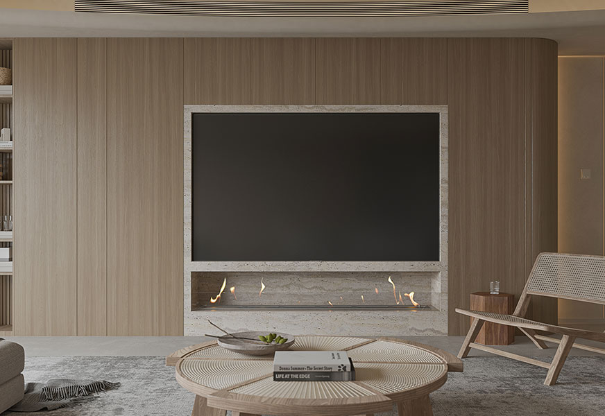 Natural Oak Media Wall