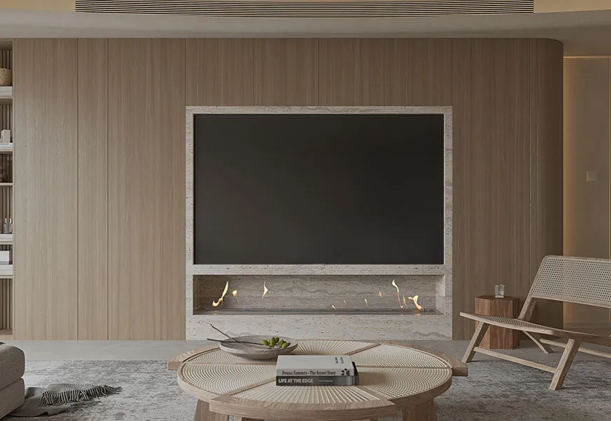 Natural Oak Media Wall